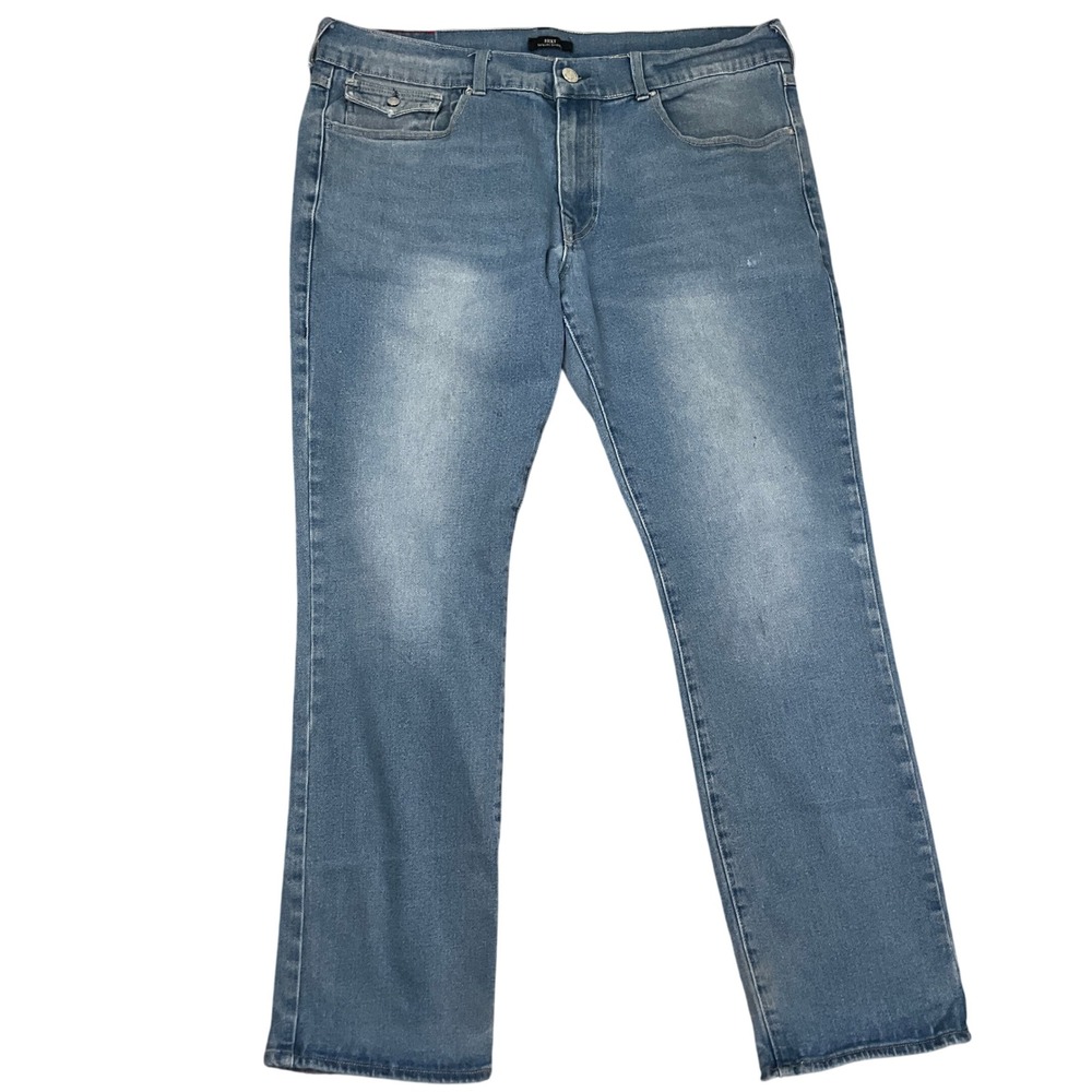 True Religion Ricky Jeans Mens 40 Light Blue Fair Relaxed Straight Stretch‎ Mid